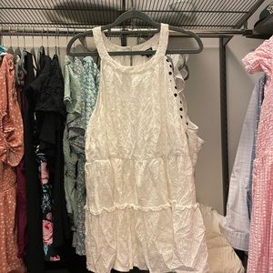 White Eyelet Halter Top